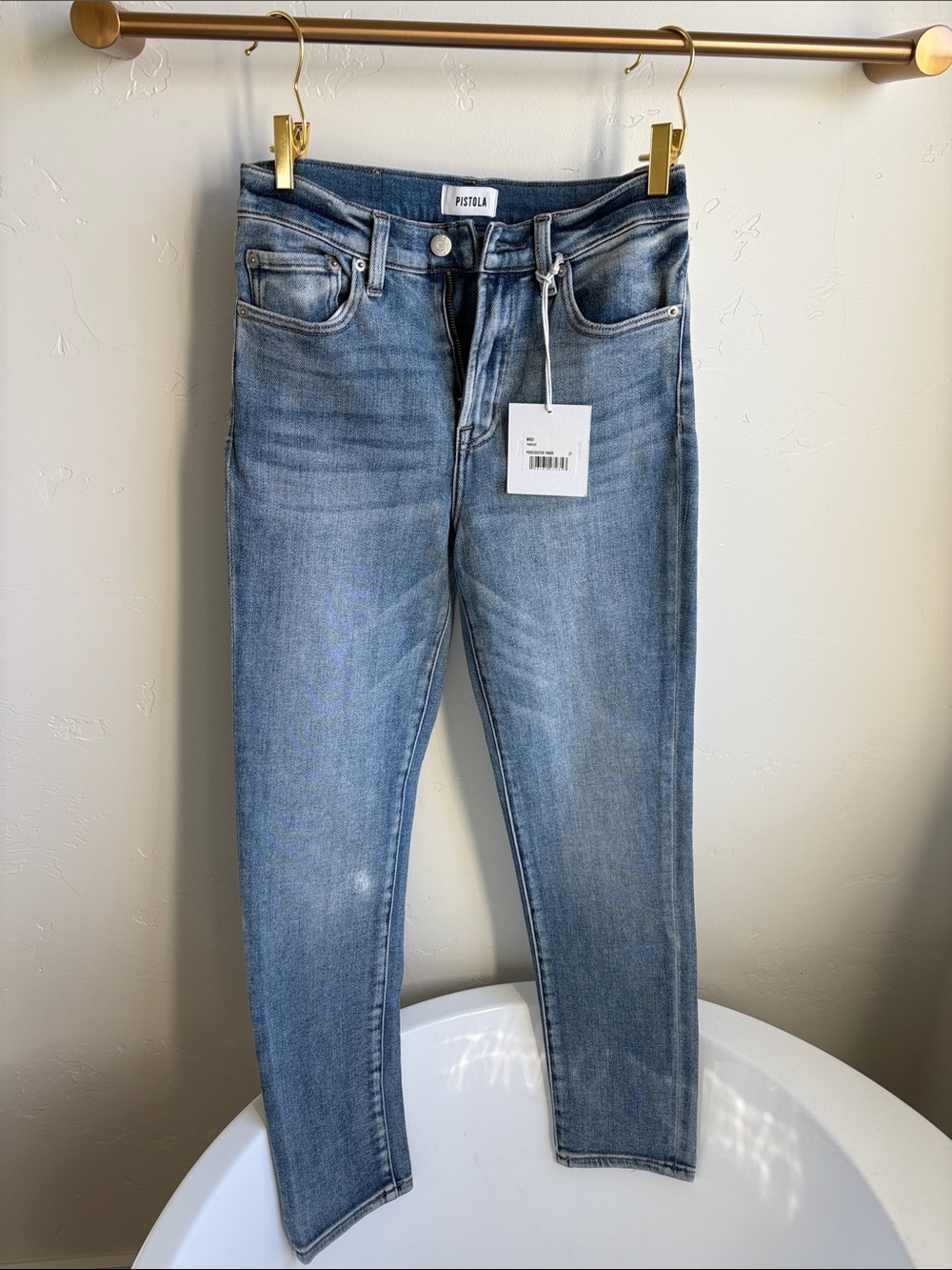 pistola Women's Faded Light Blue Skinny Jeans